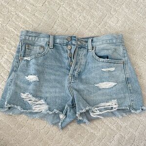 Pistola Light Blue Distressed Jean Shorts